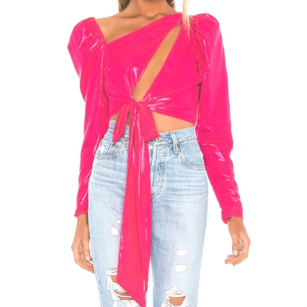 Lovers + Friends Pink Cutout Blouse
